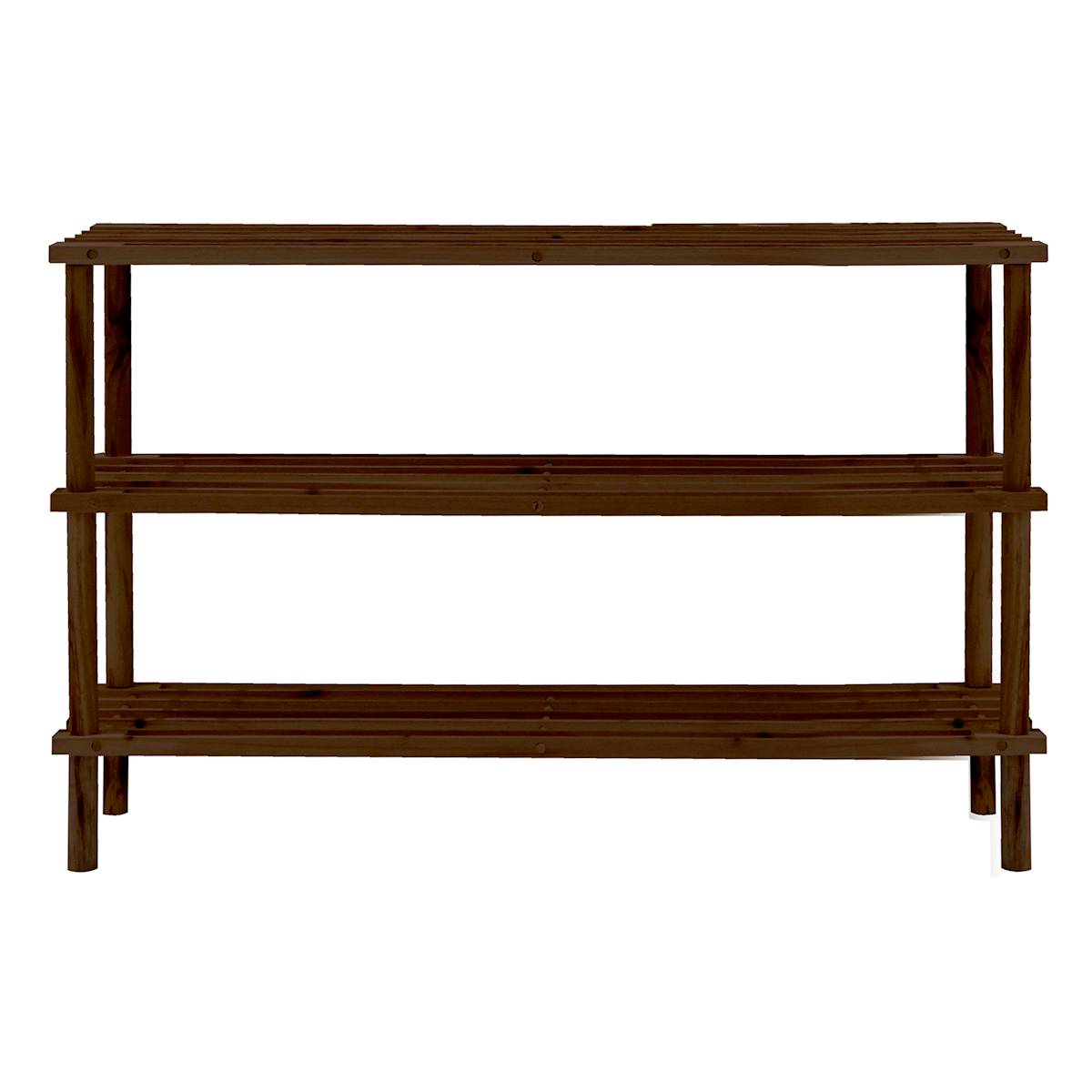 At Home 3-Tier Wooden Shoe Rack Espresso Brown