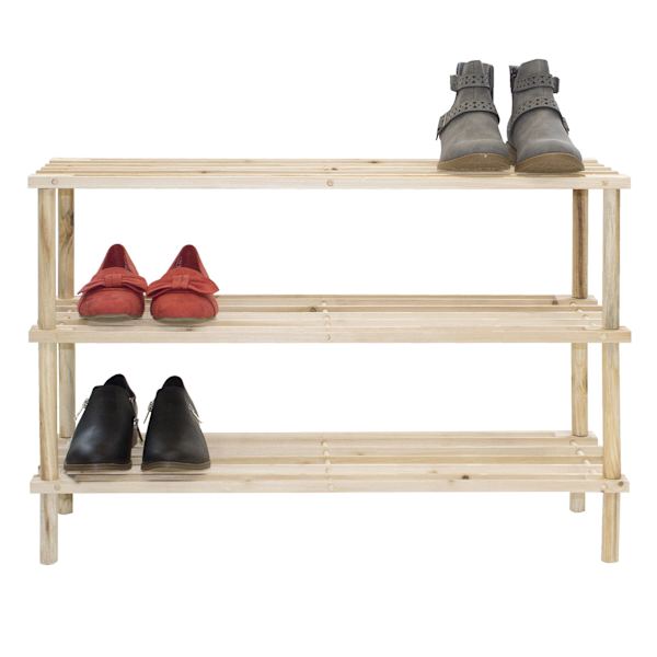at home 3-Tier Wooden Shoe Rack Natural