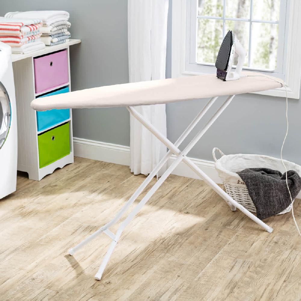 At Home 4-Leg Ironing Board Linen Beige