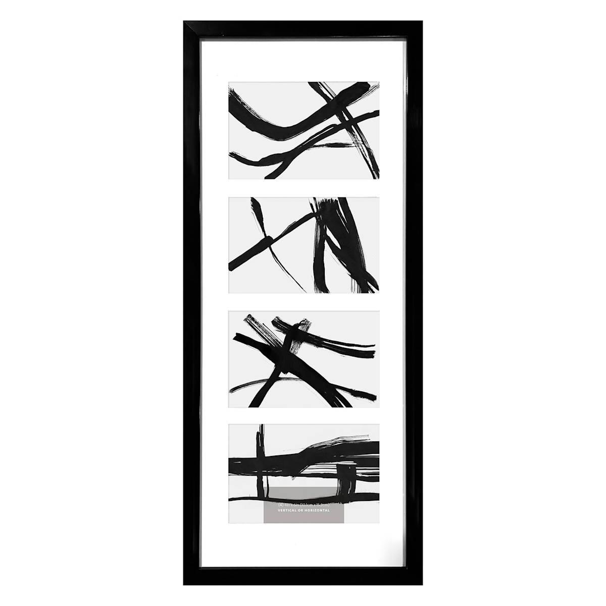 At Home 4-Opening Black Collage Picture Frame 8x20