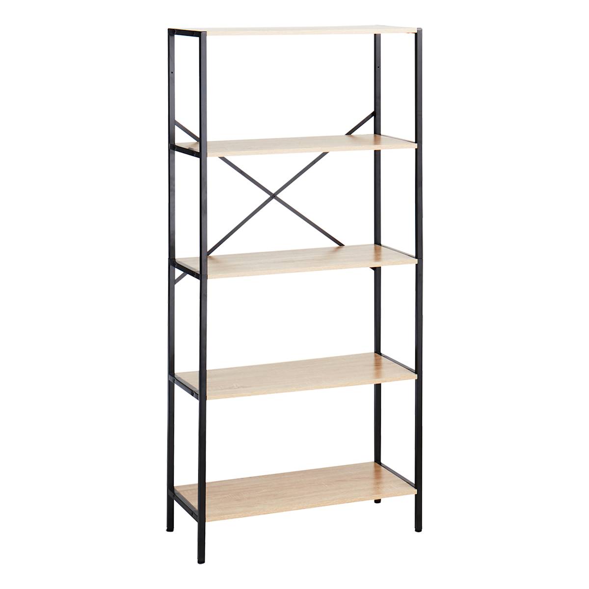 At Home 4-Tier Burnaby Wood & Metal Bookshelf