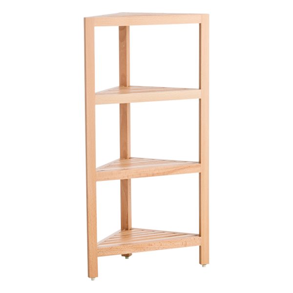 at home 4-Tier Natural Wood Corner Shelf Stand