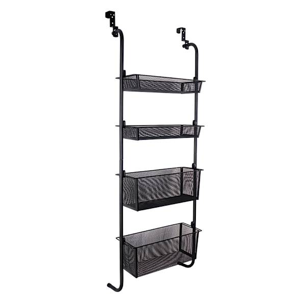 at home 4-Tier Over The Door Storage Shelf Black