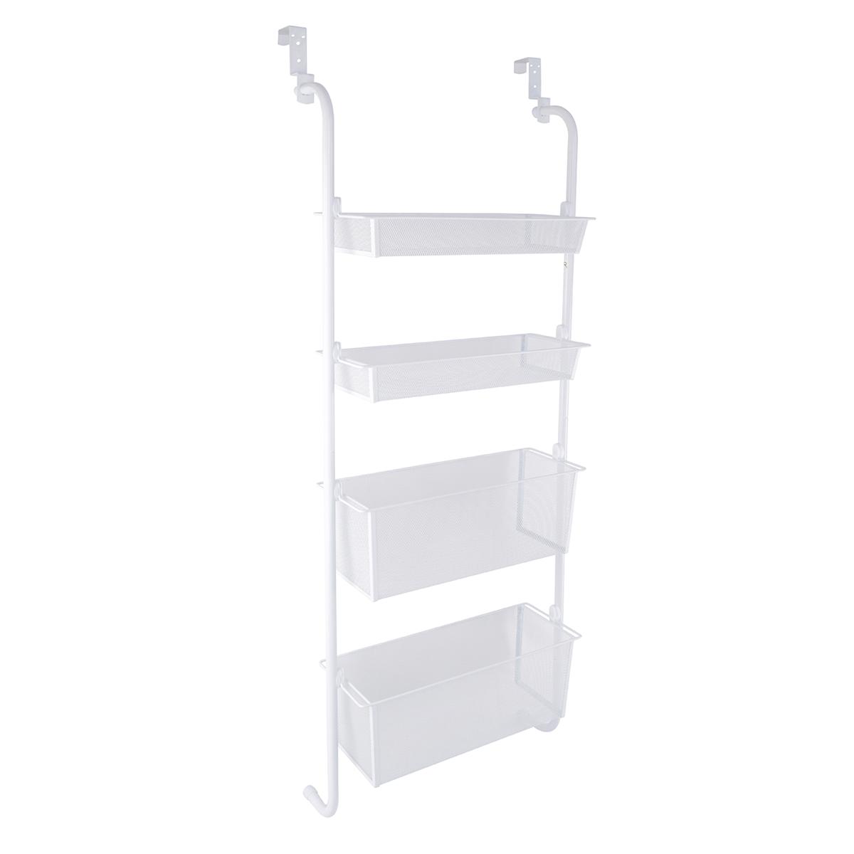 At Home 4-Tier Over The Door Storage Shelf White