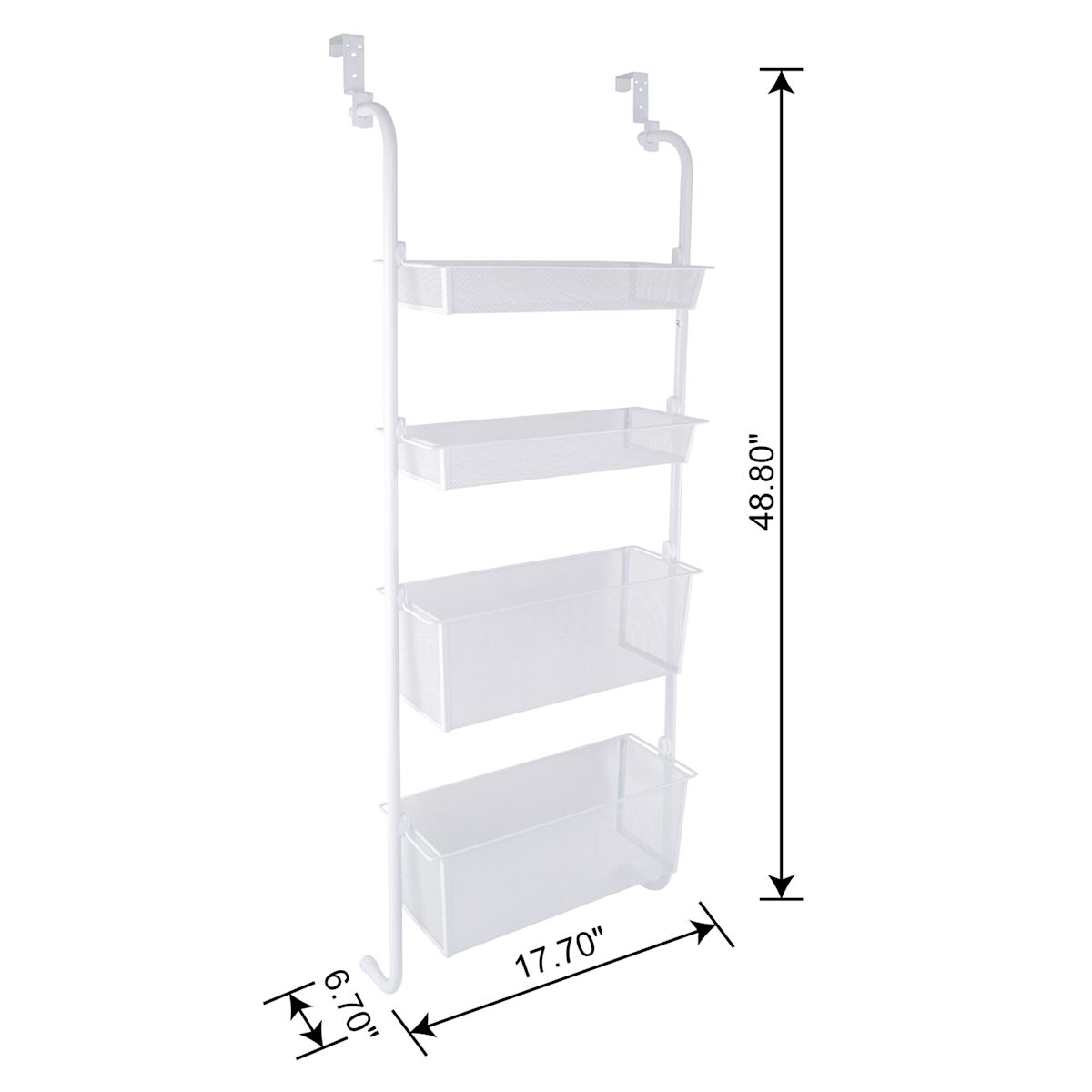 At Home 4-Tier Over The Door Storage Shelf White