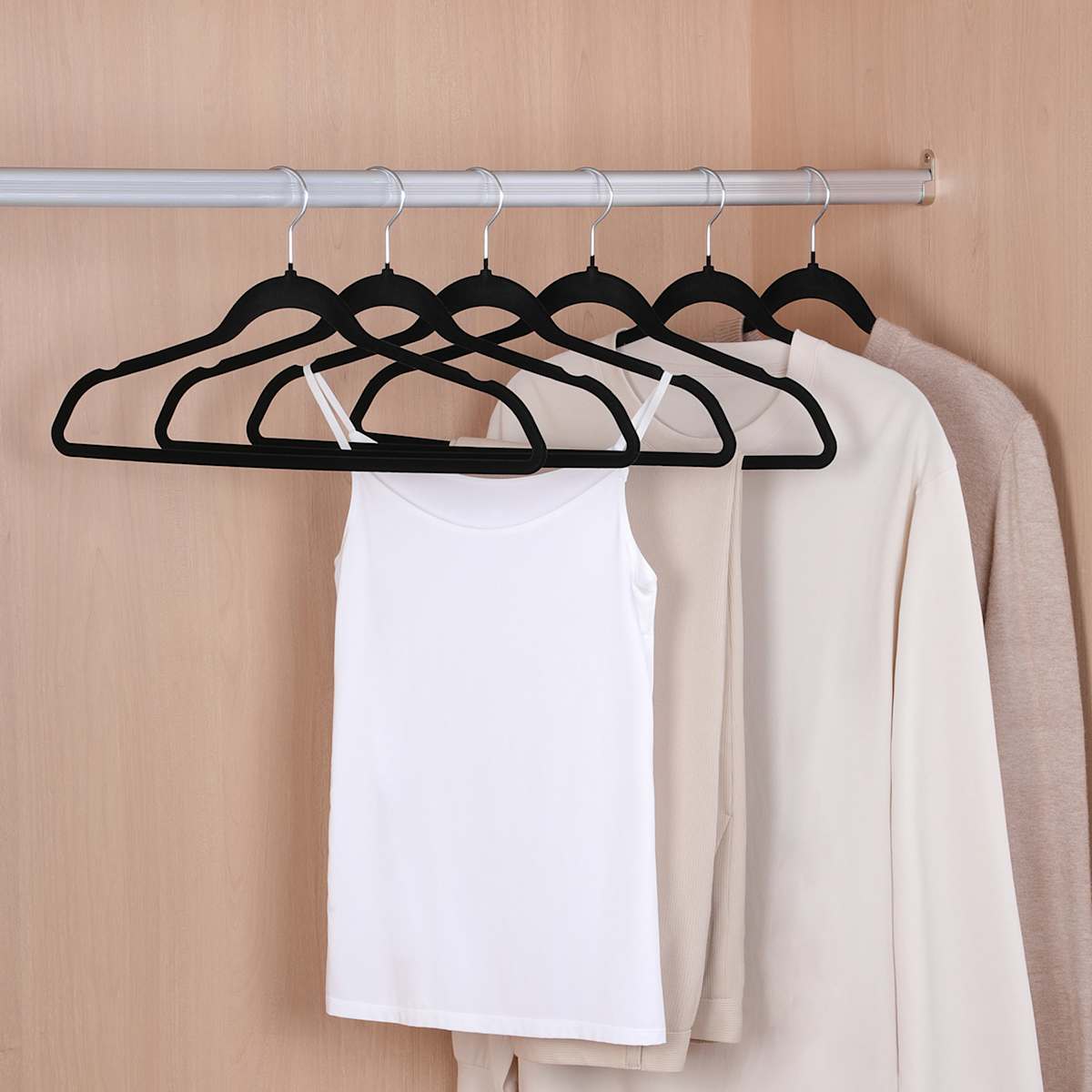 At Home 50-Pack Velvet Suit Hangers Black
