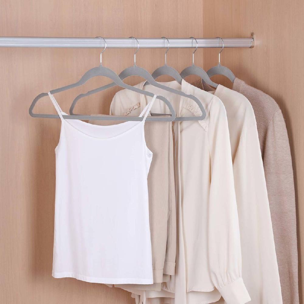 At Home 50-Pack Velvet Suit Hangers Grey
