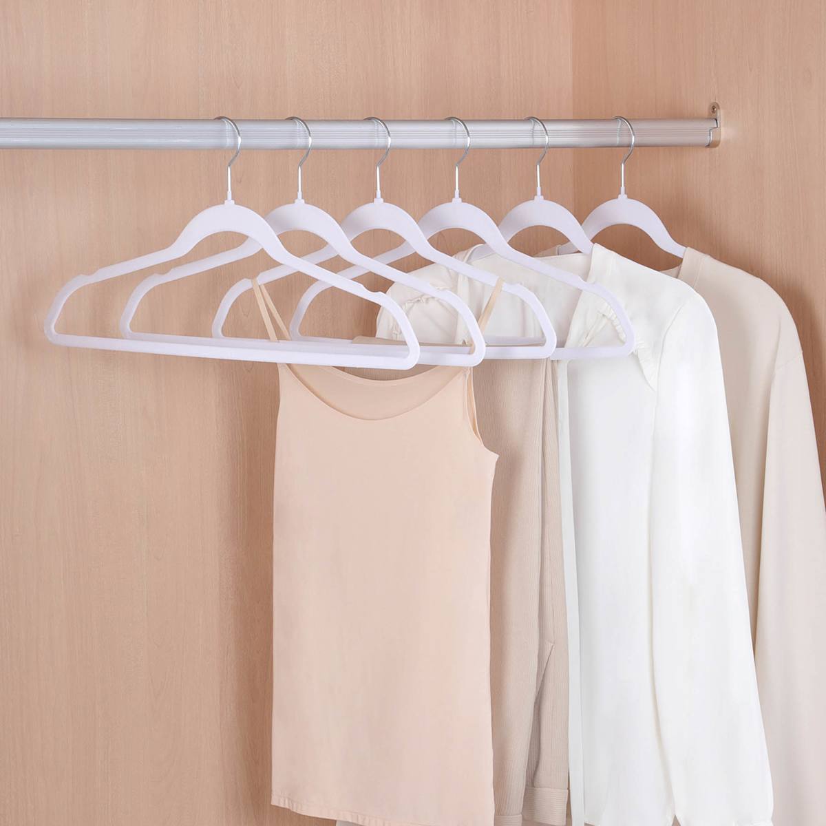 At Home 50-Pack Velvet Suit Hangers Pearl White