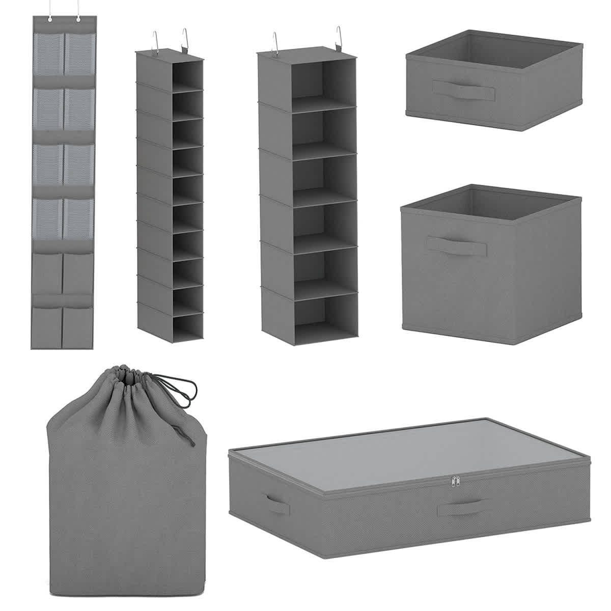 At Home 6-Piece Closet Organization Set Grey