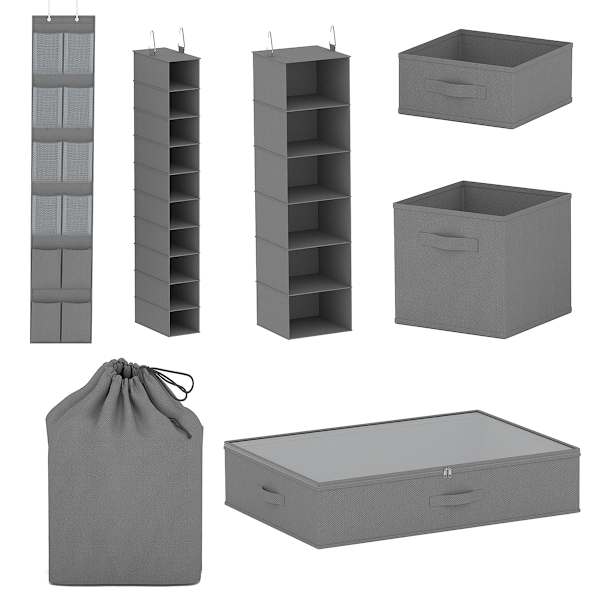 at home 6-Piece Closet Organization Set Grey