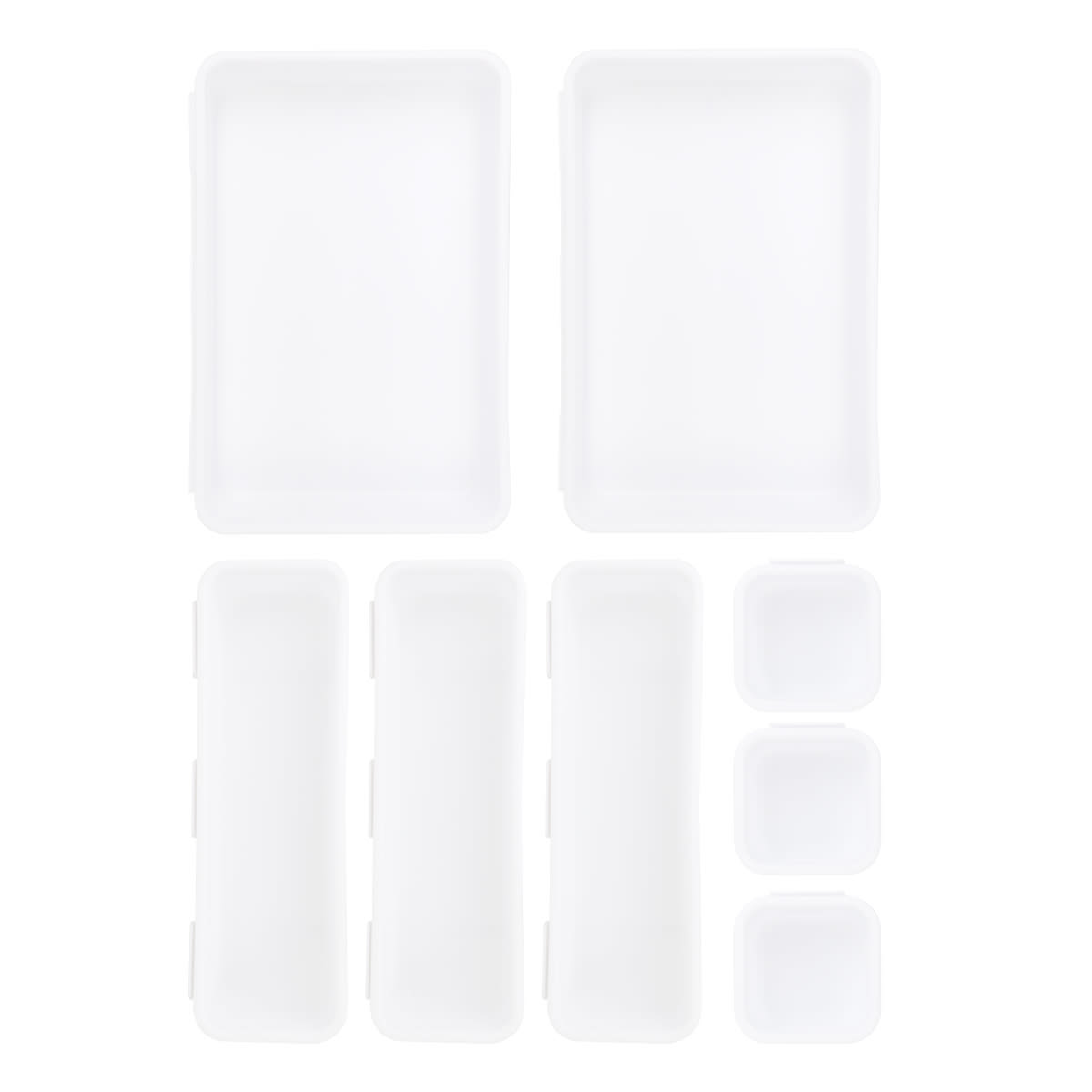 At Home 8-Piece White Interlocking Storage Bin Set
