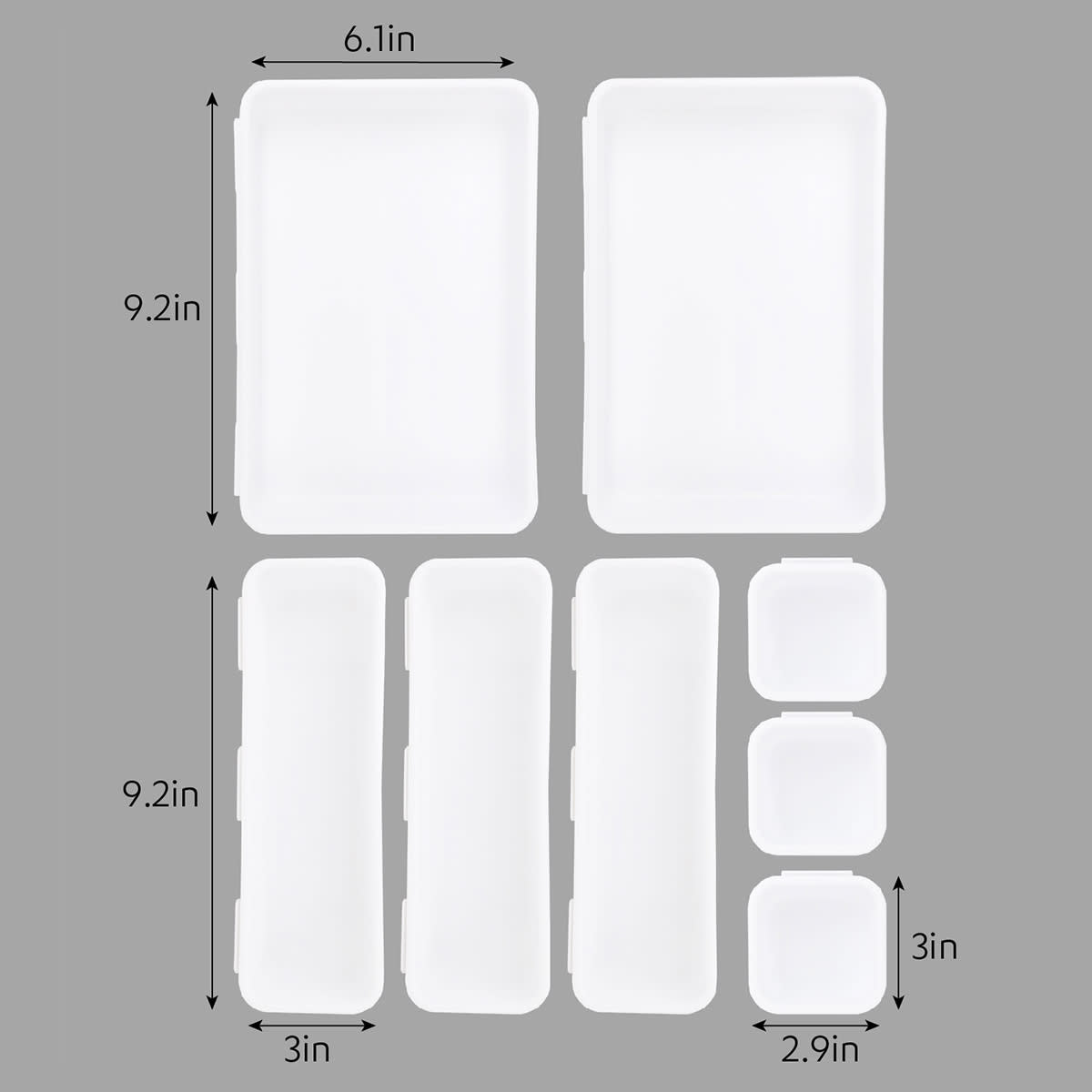 At Home 8-Piece White Interlocking Storage Bin Set