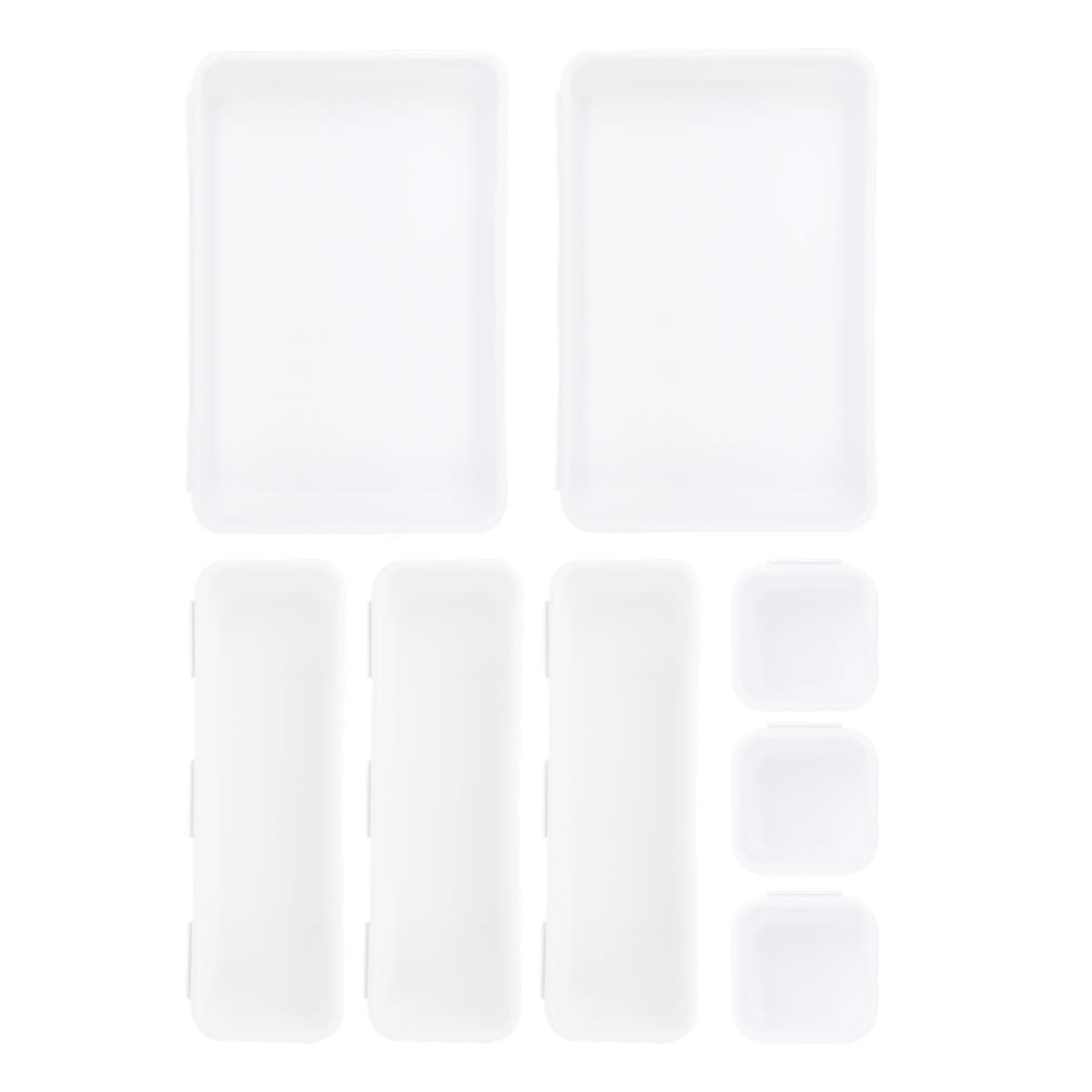 At Home 8-Piece White Interlocking Storage Bin Set