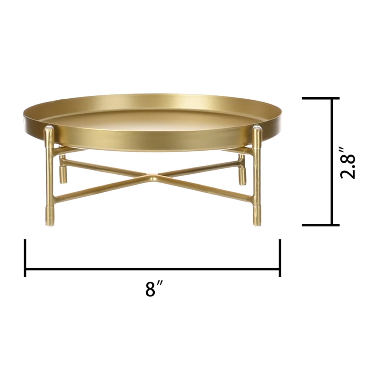 At Home 8In Gold Metal Plant Riser