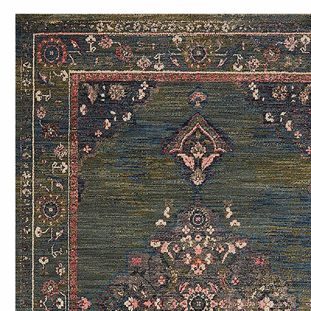 At Home (A466) Jewel Green Medallion Area Rug 5x8