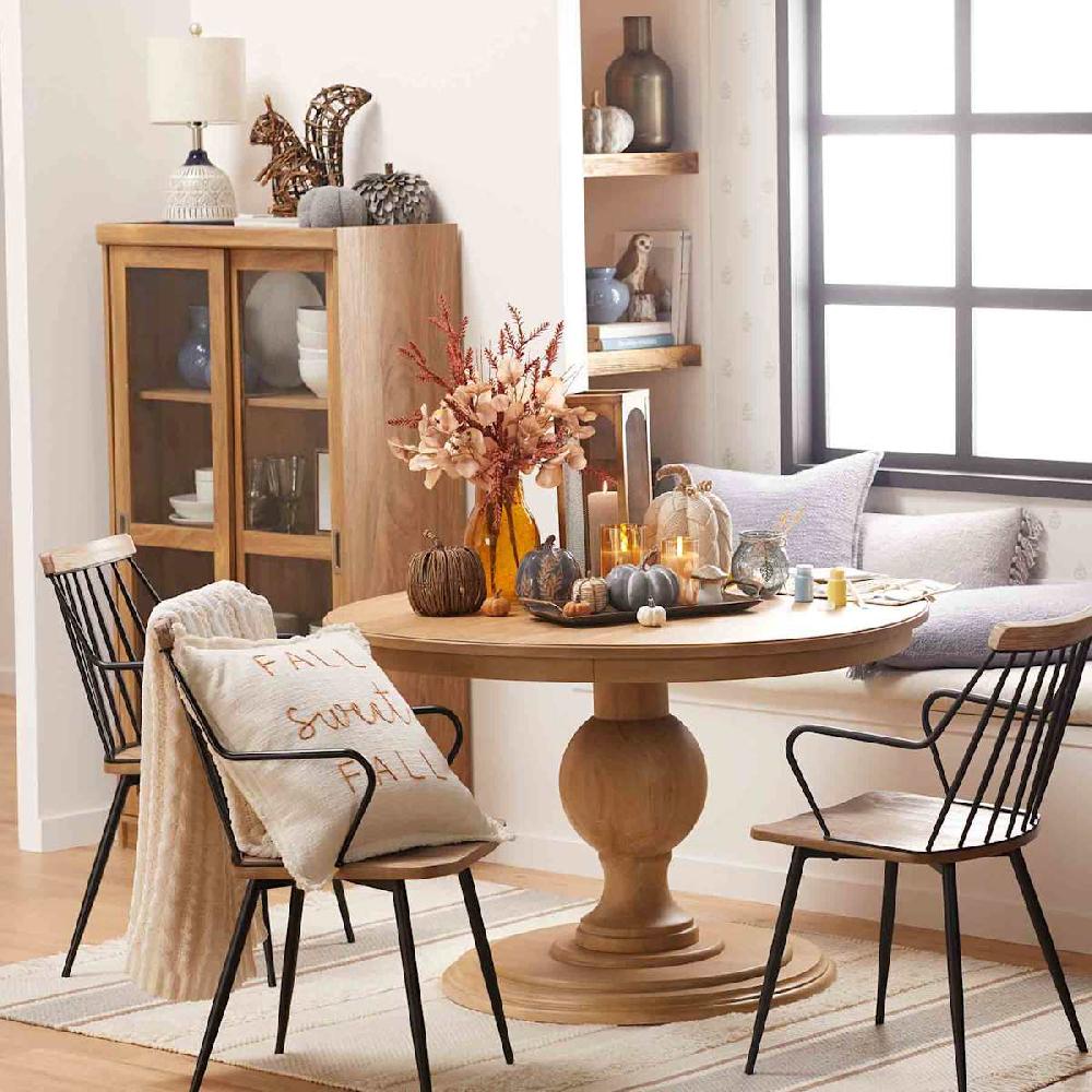 At Home Amber Glass LED Pillar Candle 3x5