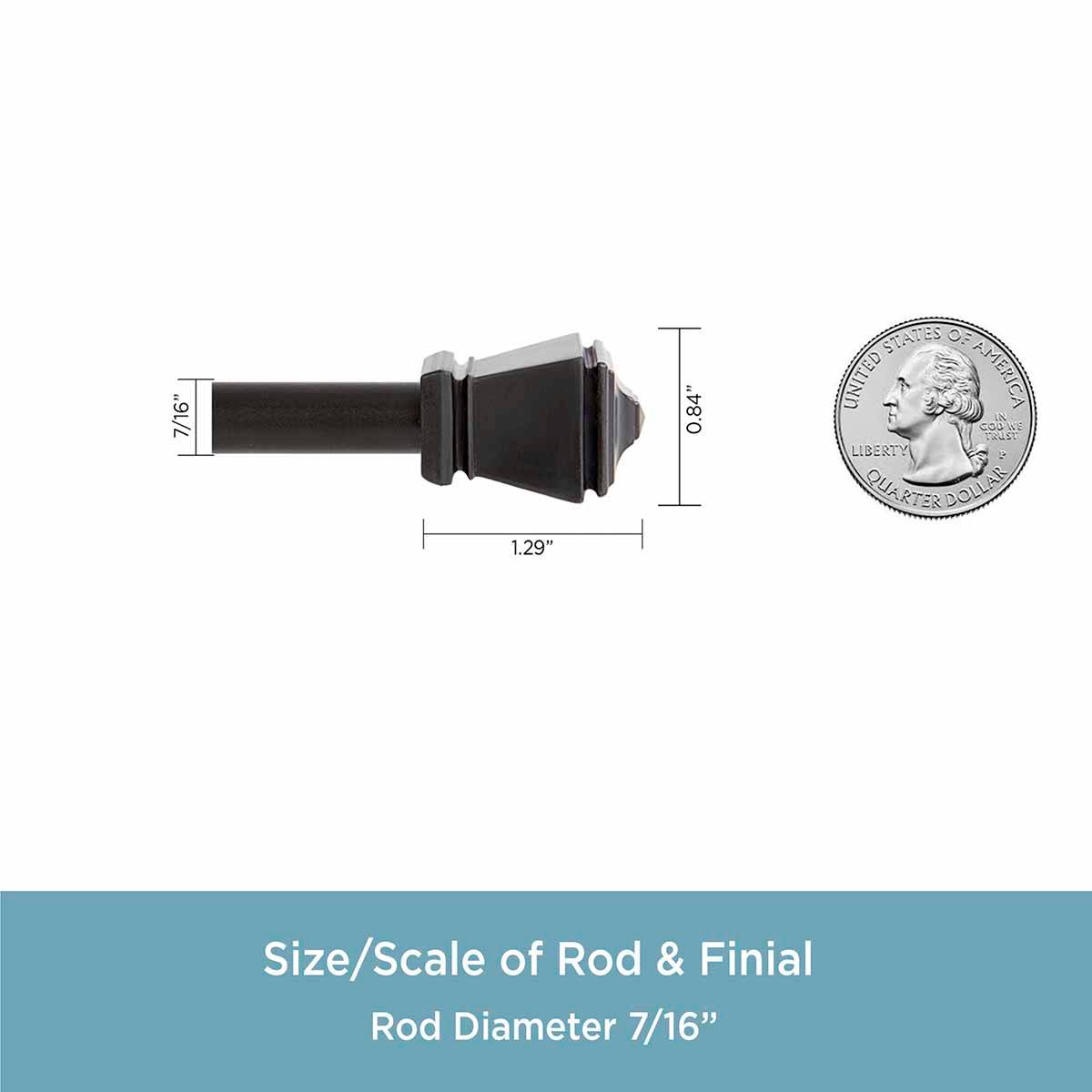 At Home Amelia 7/16" Black Curtain Rod 48-84"