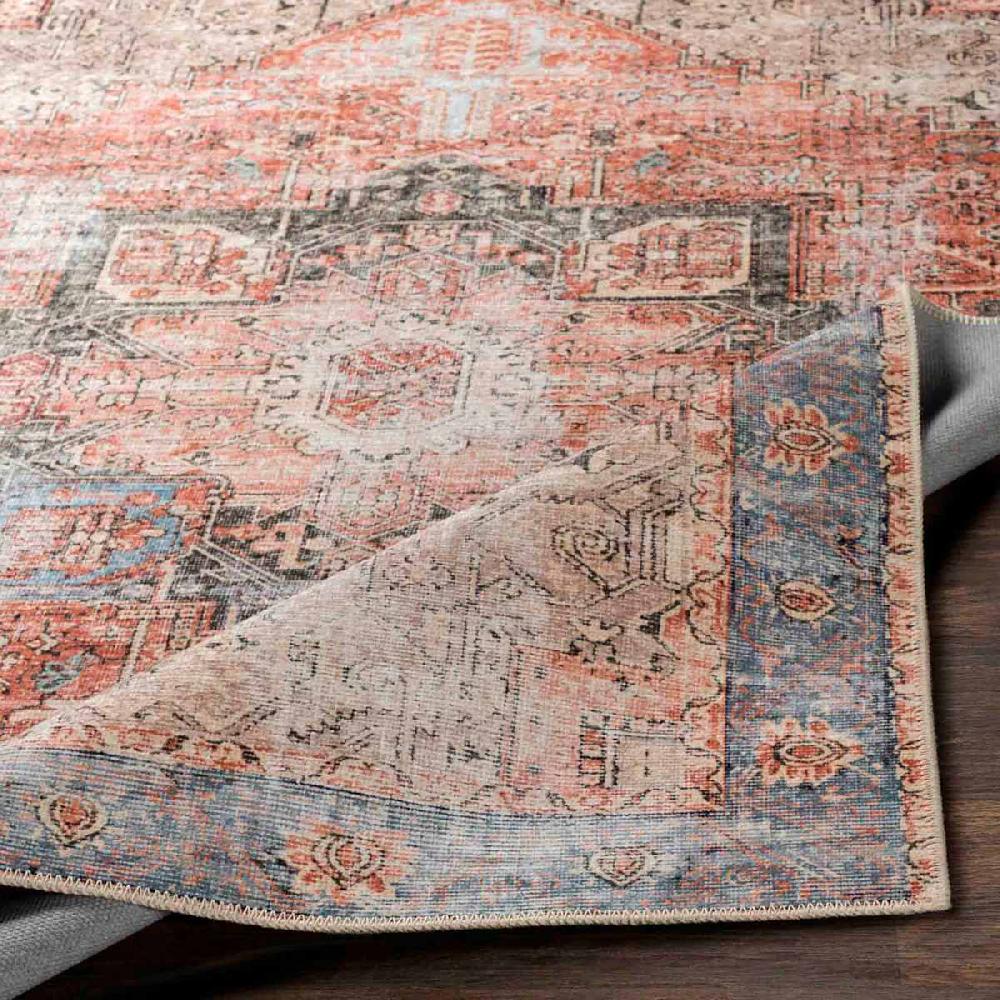 At Home Amelie Blue & Rust Washable Runner 2x8