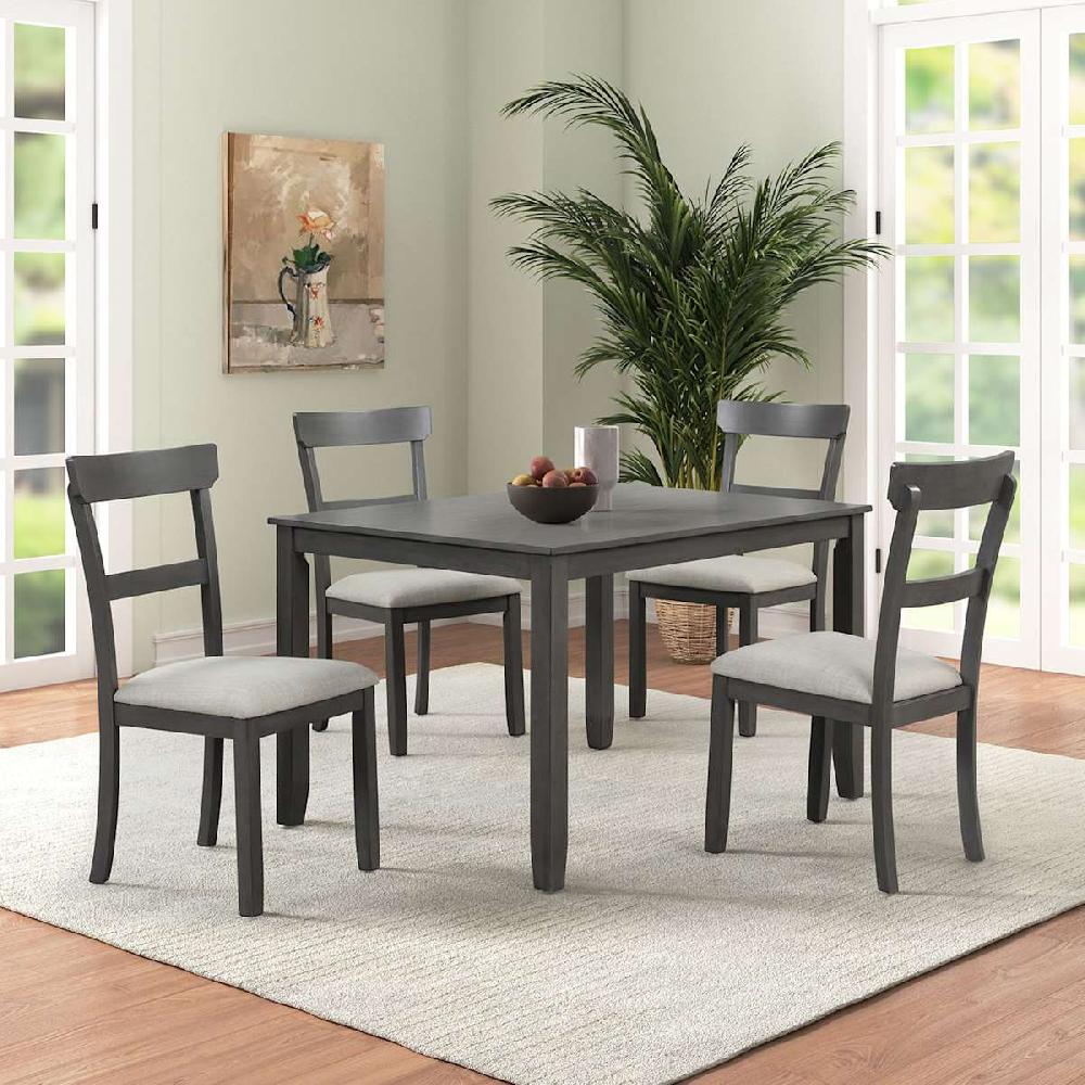 At Home Anderson 5-Piece Wooden Dining Set Grey