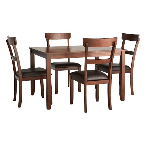 at home Anderson 5-Piece Wooden Dining Set Walnut