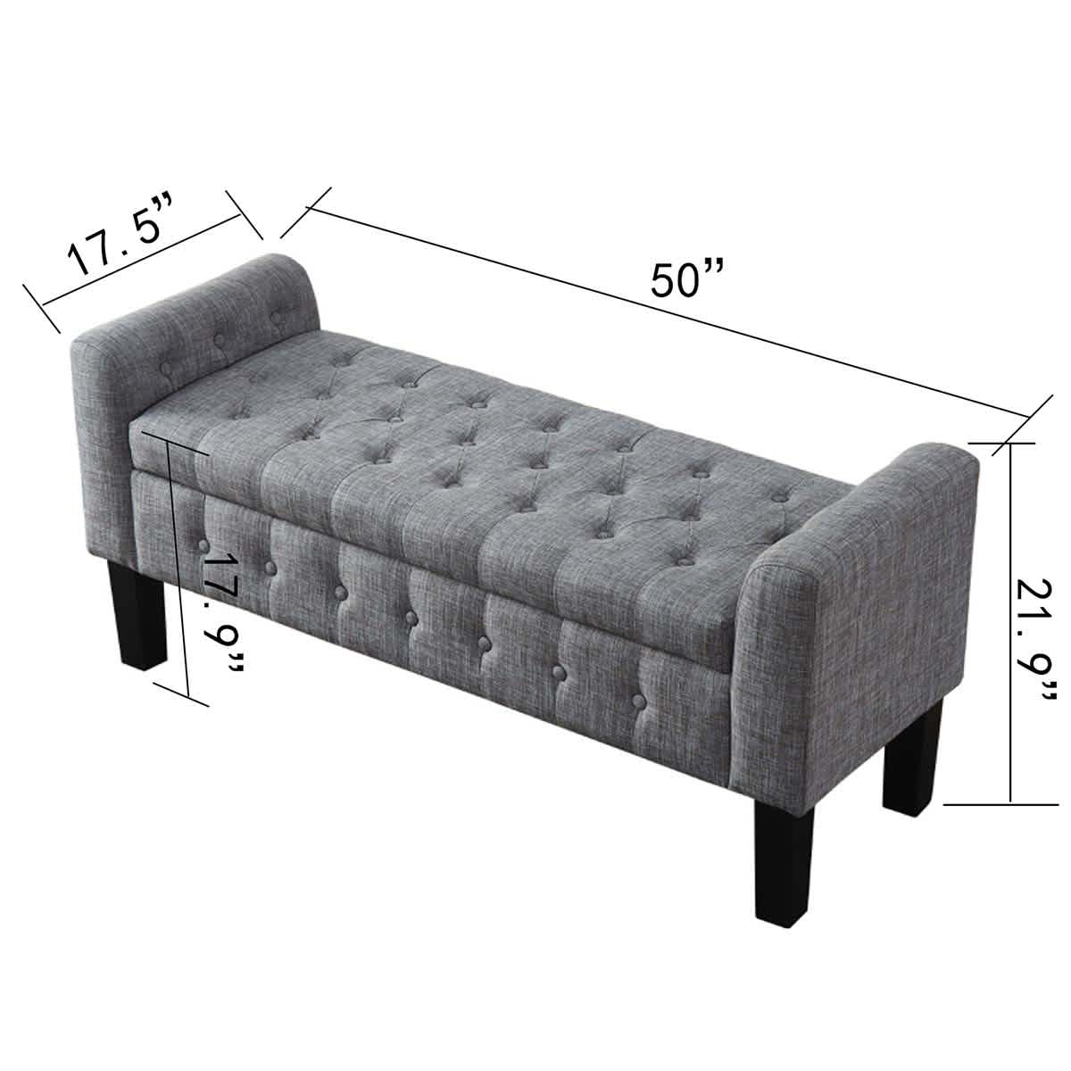 At Home Andy Storage Bench Grey
