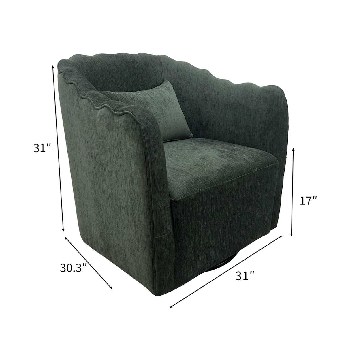 At Home Annabelle Swivel Accent Chair Green