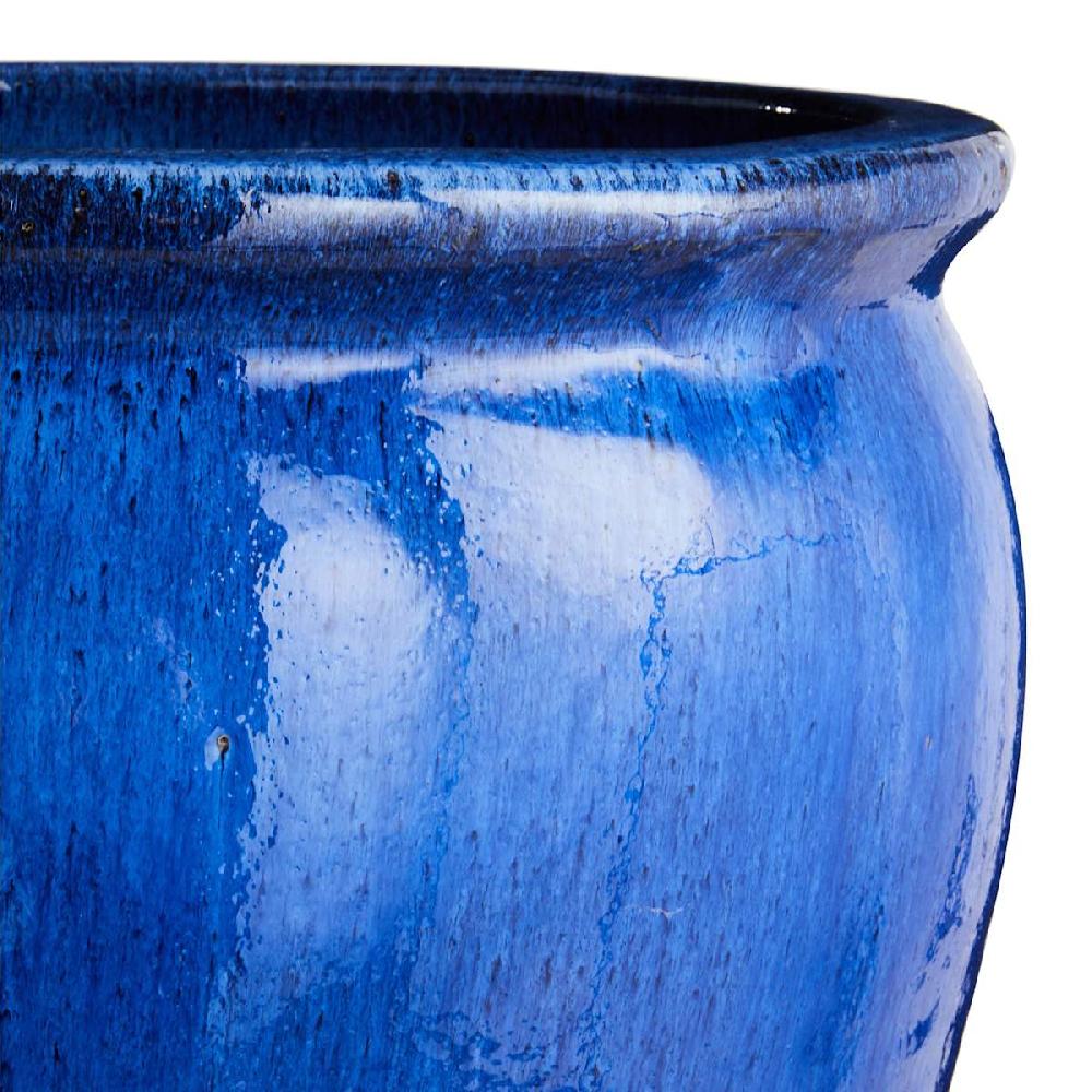 At Home Arcadia Blue Ceramic Outdoor Planter Large
