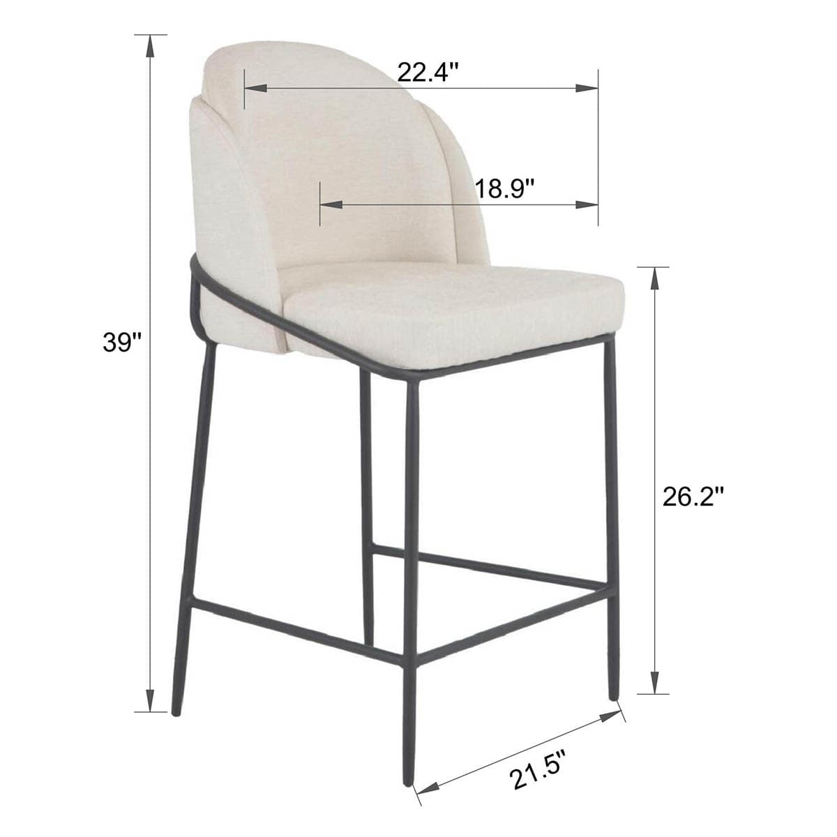 At Home Aria Counter Stool Cream