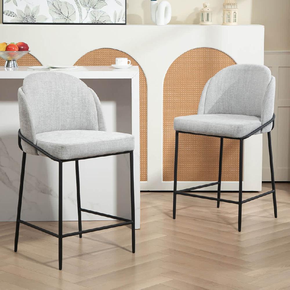 At Home Aria Counter Stool Light Grey