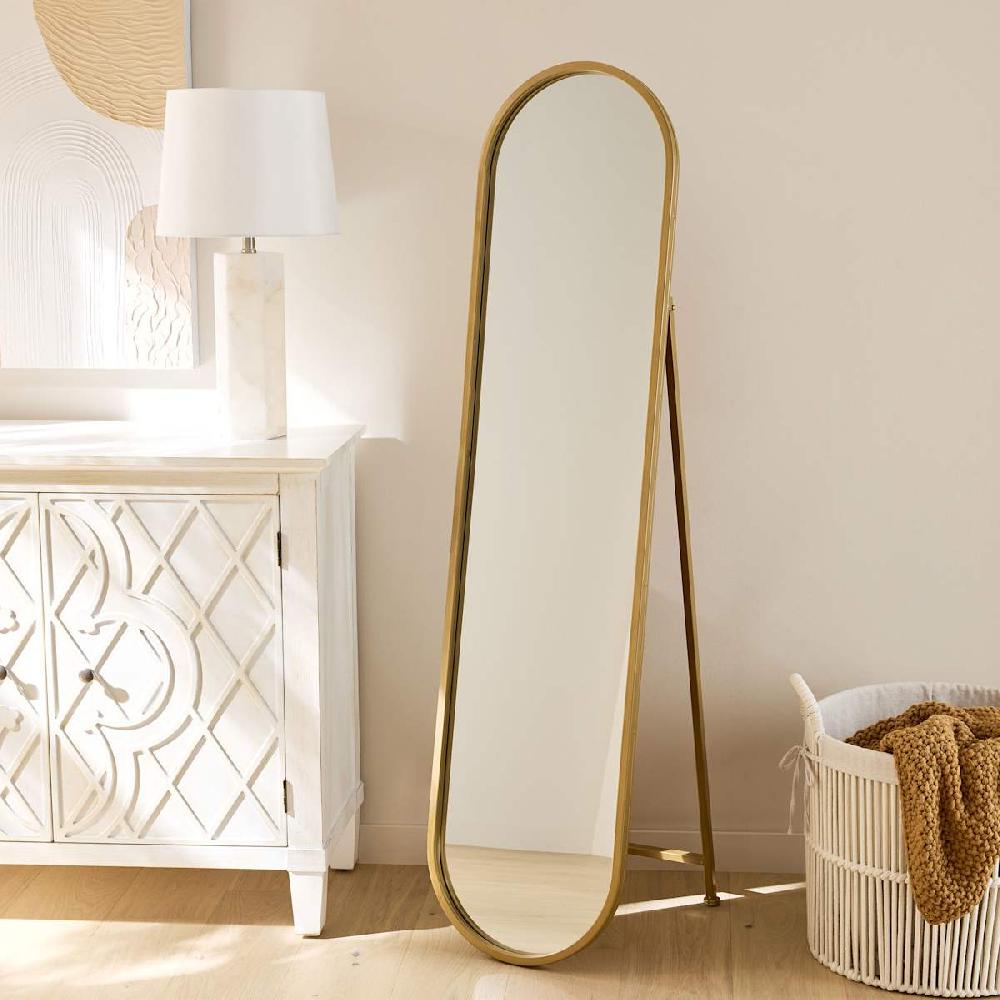 At Home Aria Oval Gold Floor Mirror 15x60
