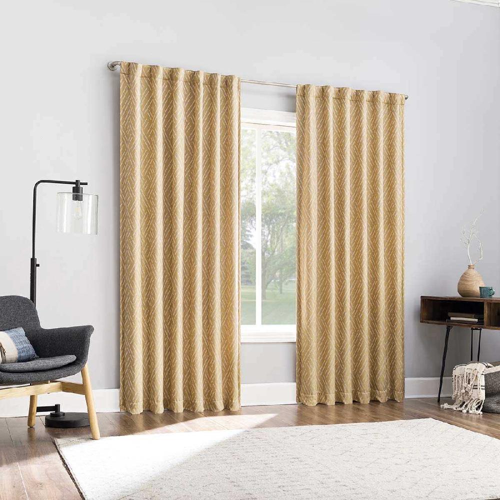 At Home Arvid Gold Blackout Curtain Panel 84"