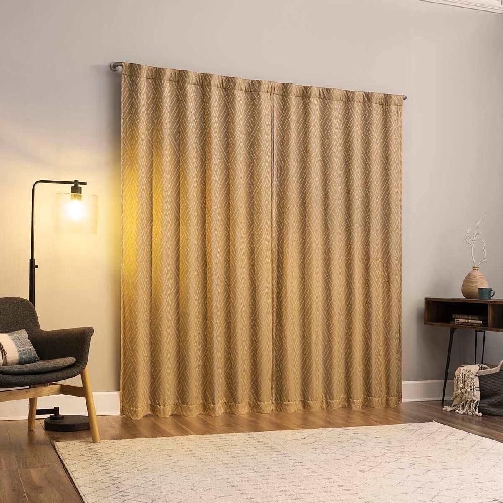 At Home Arvid Gold Blackout Curtain Panel 84"
