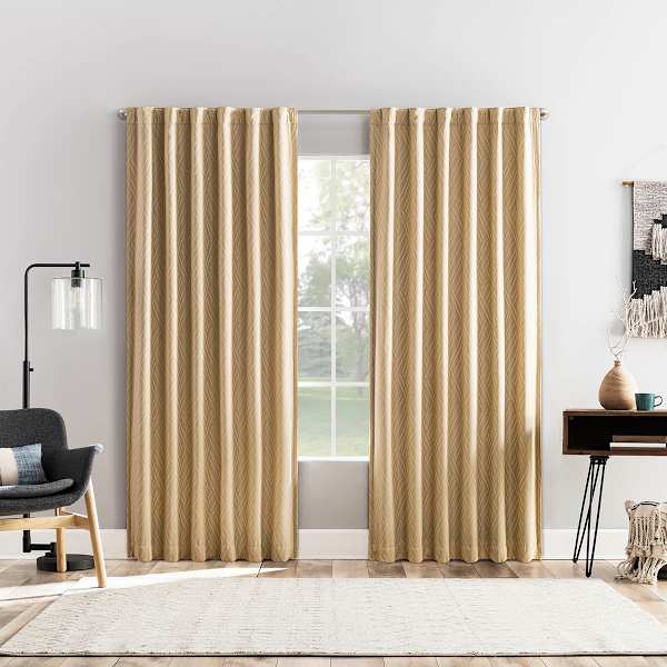 at home Arvid Gold Blackout Curtain Panel 84"
