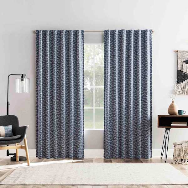 at home Arvid Indigo Blackout Curtain Panel 84"