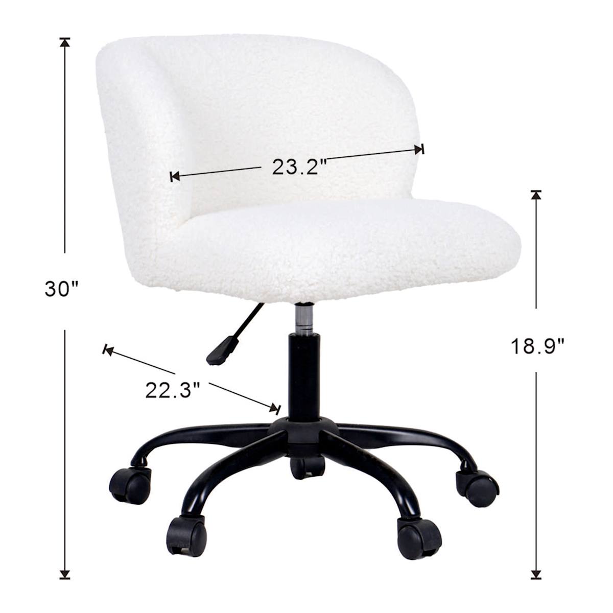 At Home Aubrey Office Chair White Sherpa