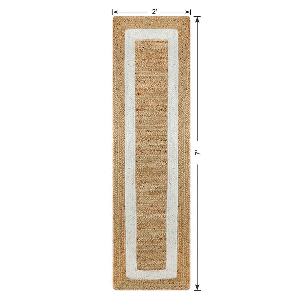 At Home (B728) Kinsey Natural Border Runner 2x7