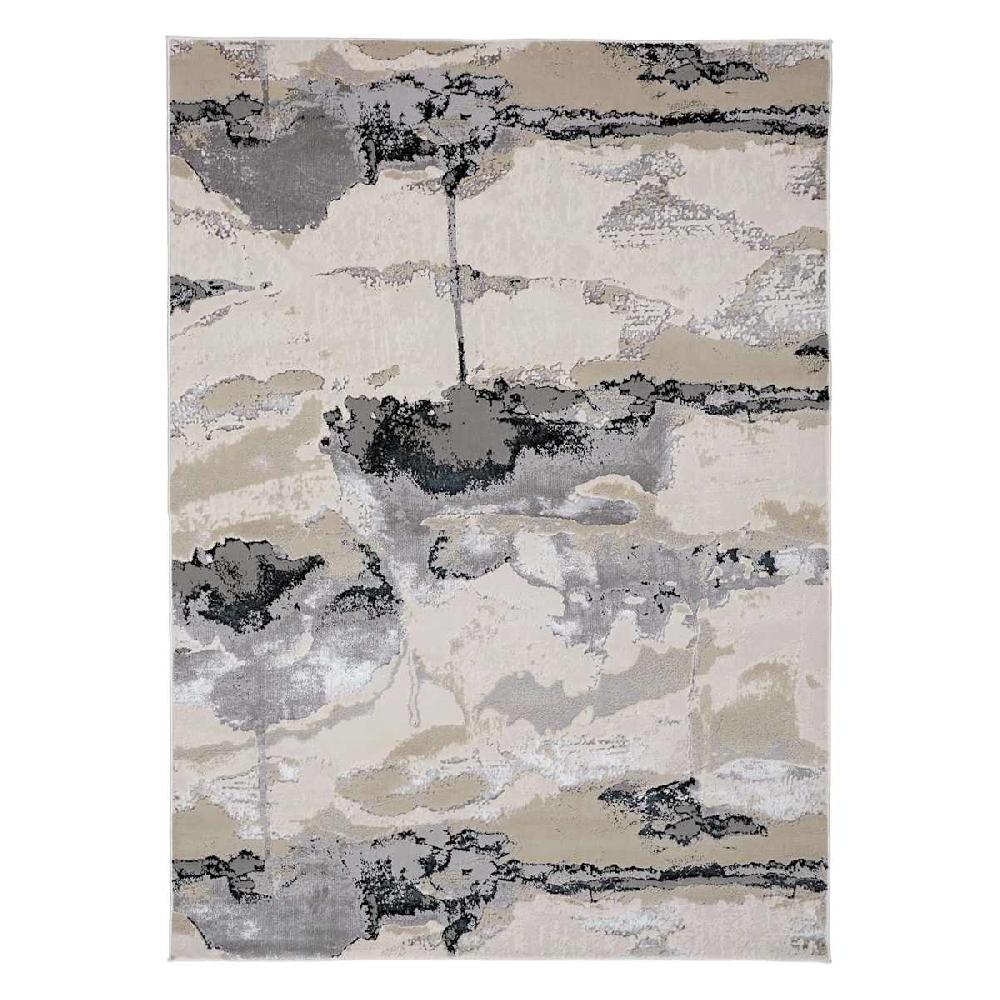 At Home (B757) Miramar Ivory Abstract Area Rug 7x10