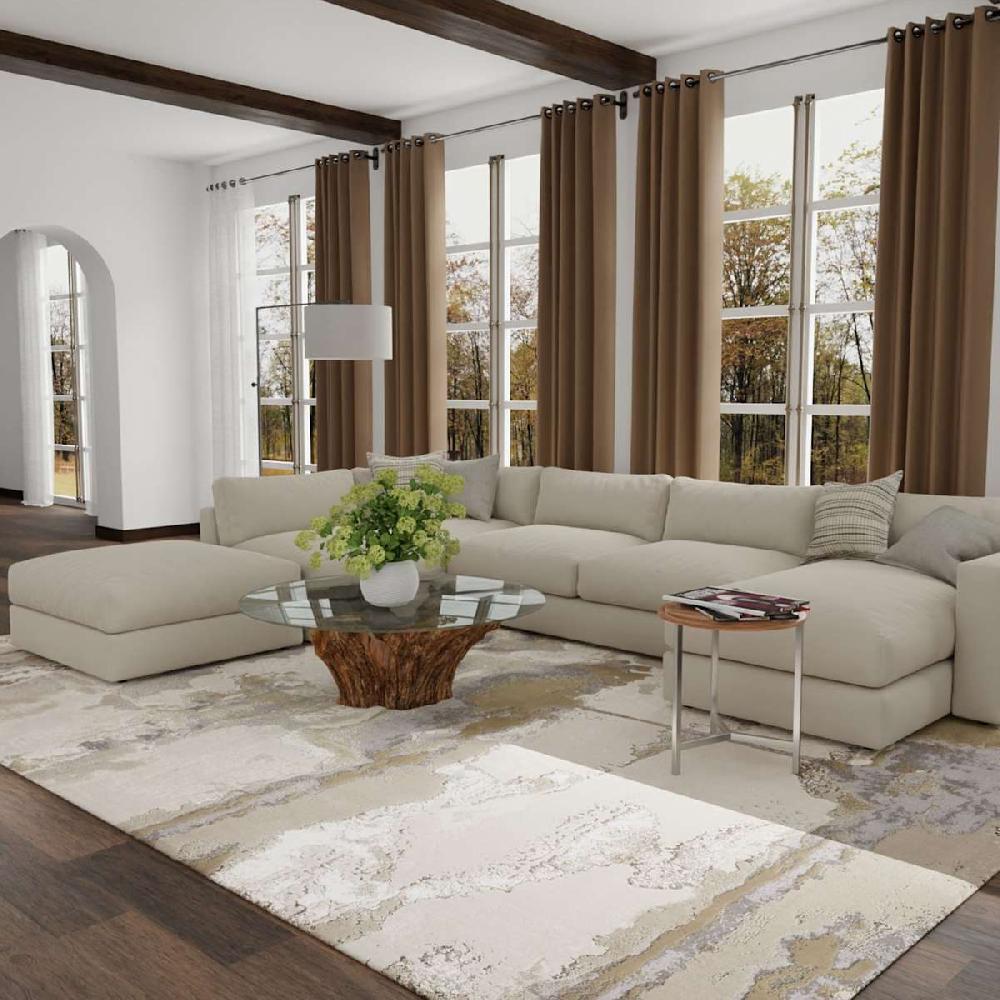 At Home (B757) Miramar Ivory Abstract Area Rug 7x10