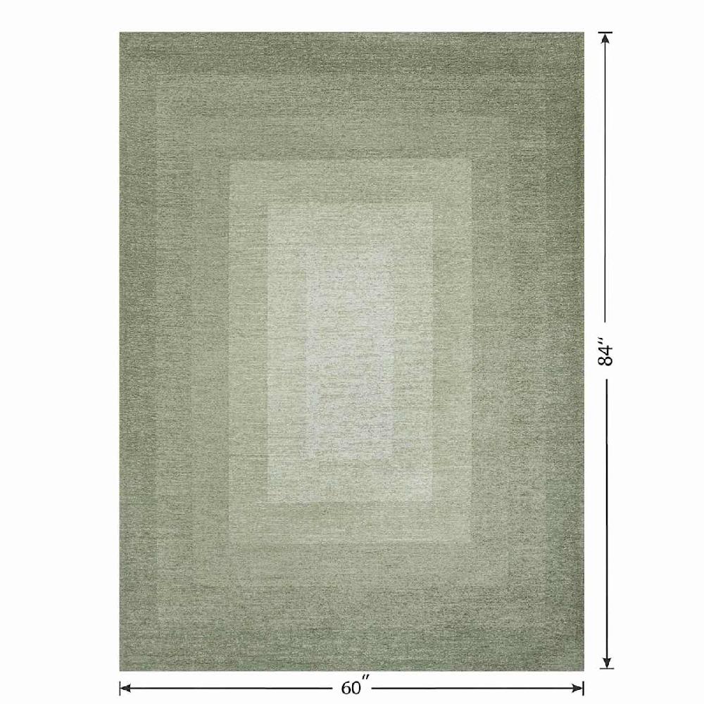 At Home (B893) Green Ombre Flatweave Area Rug 5x7