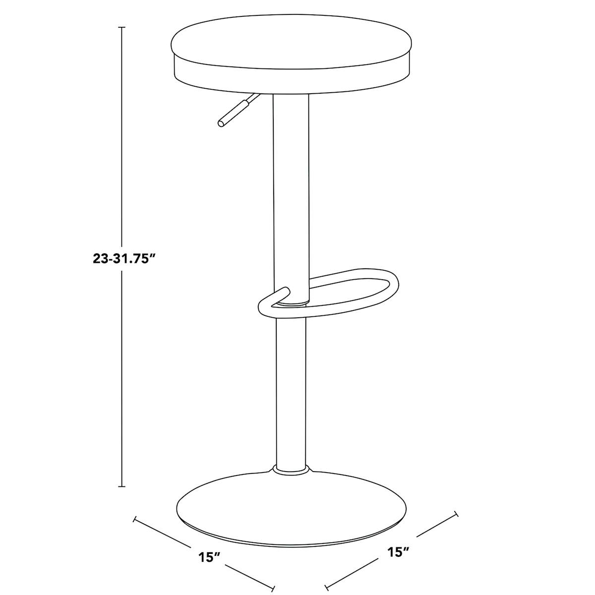 At Home Bailey Adjustable Barstool Gold