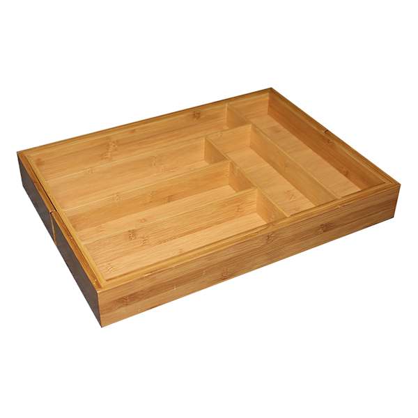 at home Bamboo Wood Expandable Cutlery Tray