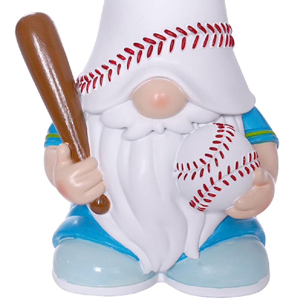 At Home Baseball Gnome Outdoor Garden Statue 10"