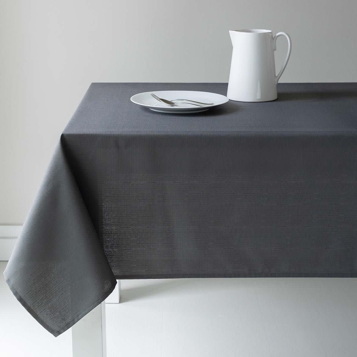 At Home Basics Solid Charcoal Tablecloth 60x104