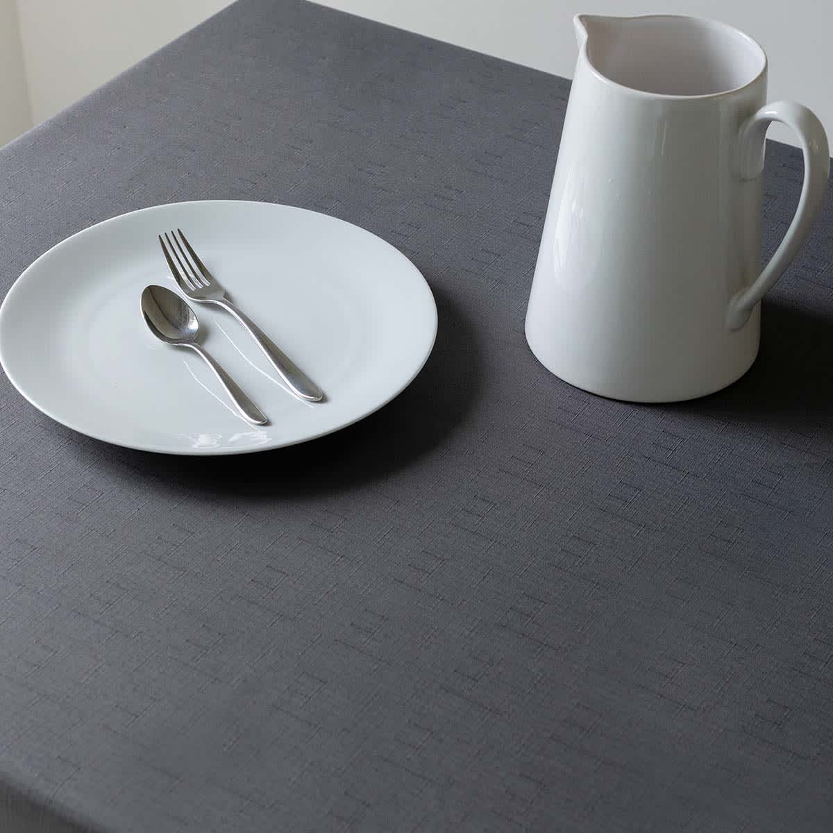 At Home Basics Solid Charcoal Tablecloth 60x104