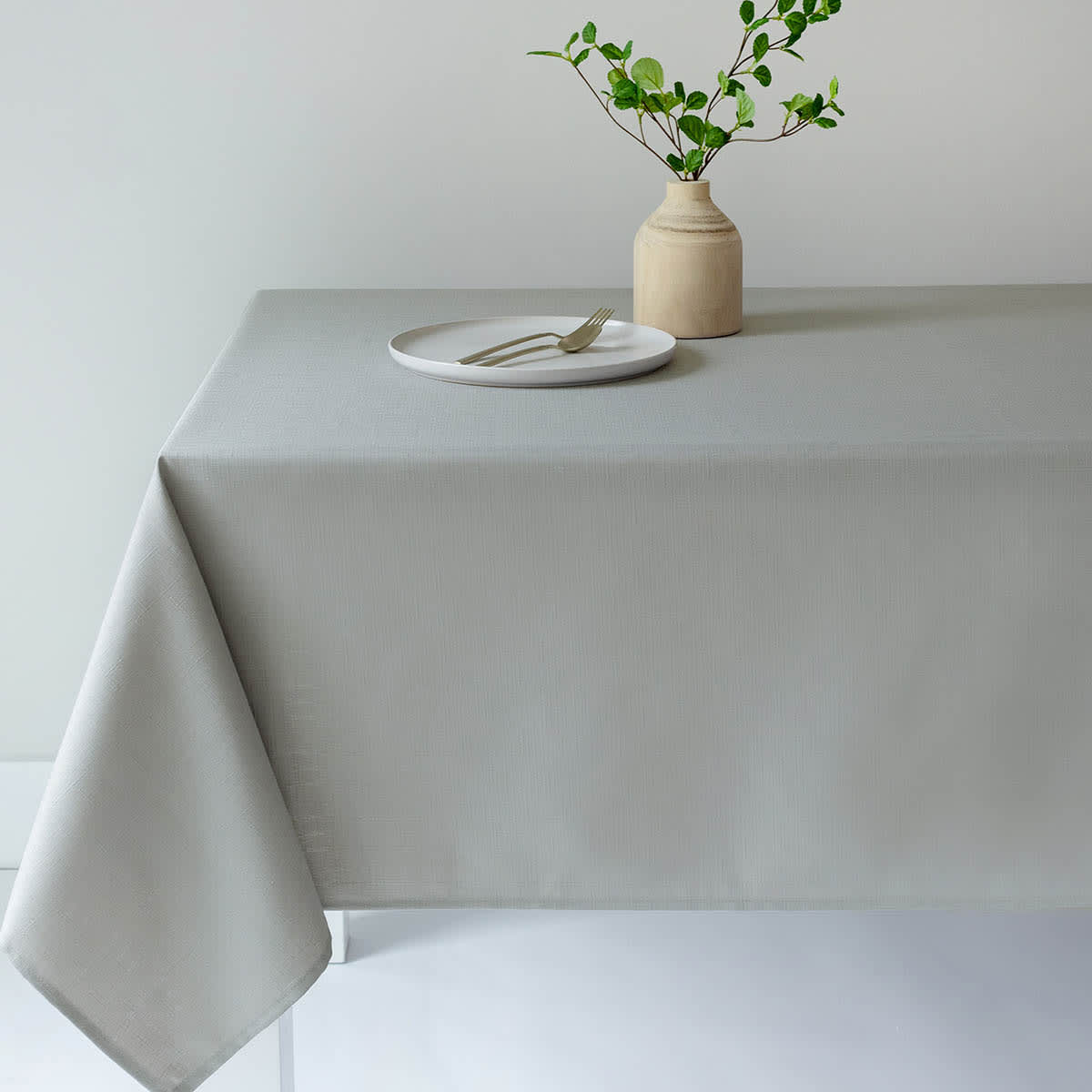 At Home Basics Solid Fog Tablecloth 60x104