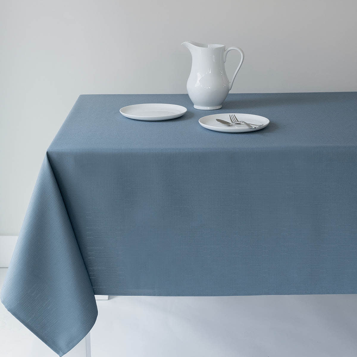 At Home Basics Solid French Blue Tablecloth 60x104