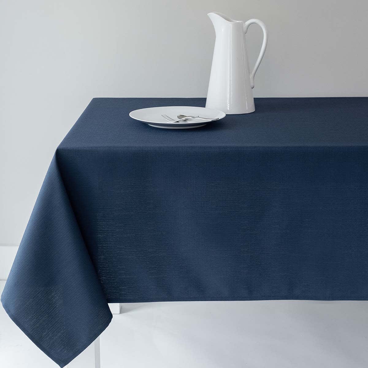 At Home Basics Solid Navy Blue Tablecloth 60x104