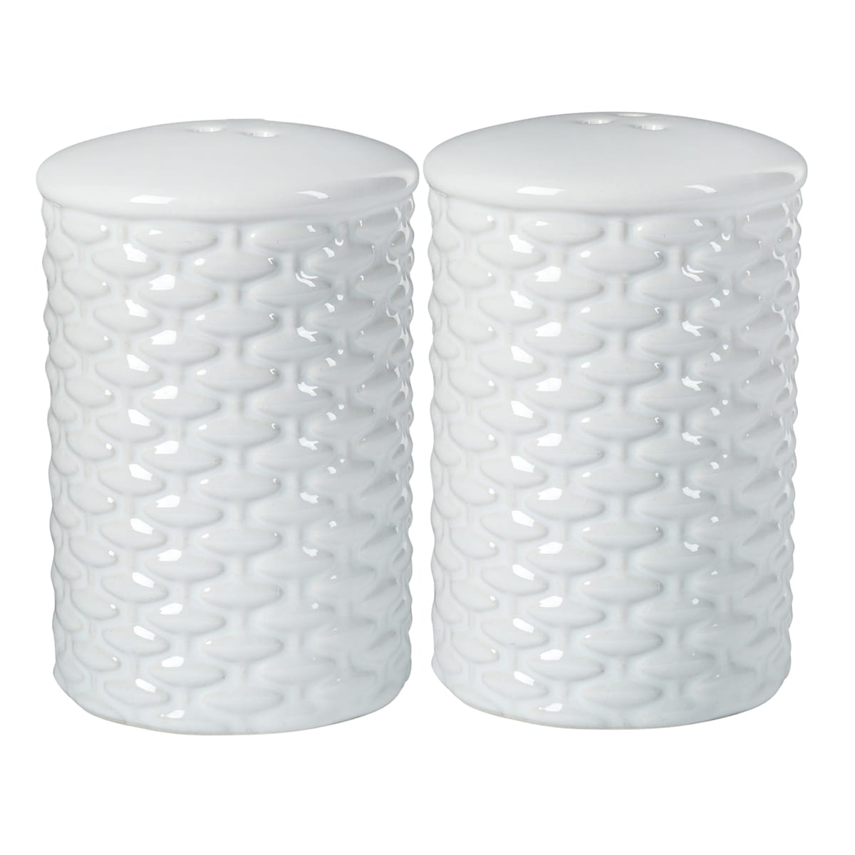 At Home Basketweave Salt & Pepper Shaker Set
