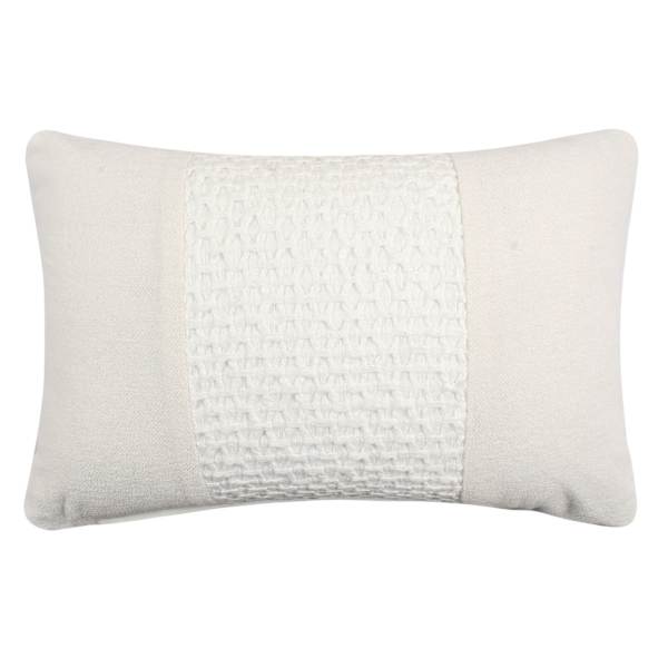 at home Beige Woven Textured Patch Pillow 14x22