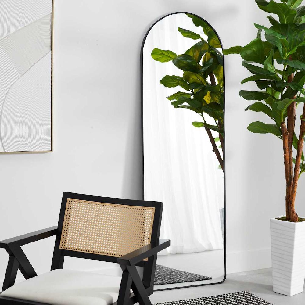 At Home Black Arch Leaner Mirror 24x70